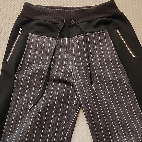 Acqua Limone Striped Black and Gray Women's Pants Made In Italy - Picture 3 of 10